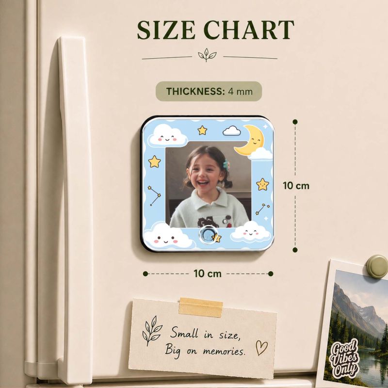 Personalized Birthday Gift for Daughter & Son Customized Musical Fridge Magnet with Photo Music Player Music Box Fridge Magnet Return Gift for Kids
